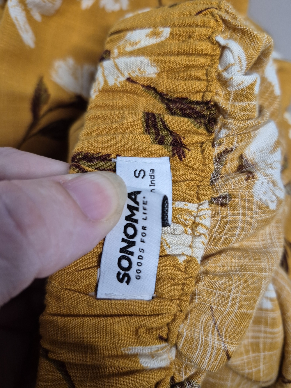 Sonoma Mustard Floral Wrap Maxi Skirt Small Slit Ruffle Hem Boho Flowy - Picture 4 of 7